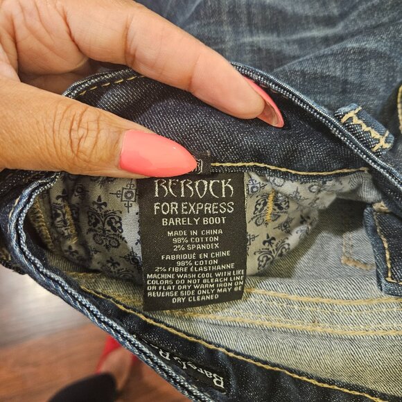 EXPRESS WOMEN'S JEANS SIZE 10L BARELY BOOTCUT - Picture 5 of 5